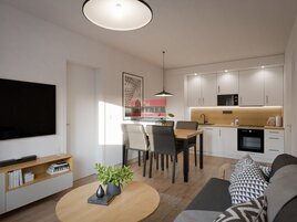 Pronájem bytové jednotky 2+kk 42,8 m2 s parkovacím stáním v Bechyni